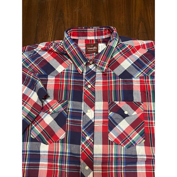 Wrangler Pearl Snap Short Sleeve Western Shirt Men's Size 4X - Picture 4 of 7